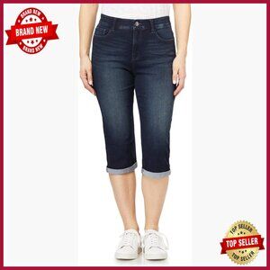 Mid Rise Sculpting Stretch Denim Capri Jeans 17" Inseam